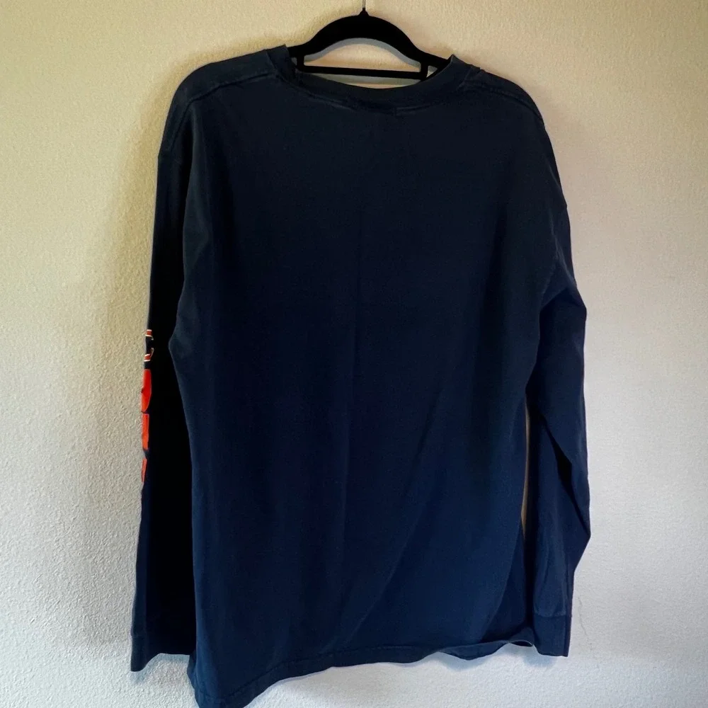 NFL Team Apparel Chicago Bears Long Sleeve Shirt Navy Blue Mens Large Graphic